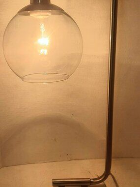 ASHTON Brushed Gold on Marble Base Glass Globe Lamp